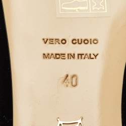 Pre Owned Charlotte Olympia Black/Pink Velvet Kitty Ballet Flats Size 40