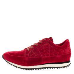 Charlotte Olympia Red Velvet Work It Web Sneakers Size 40