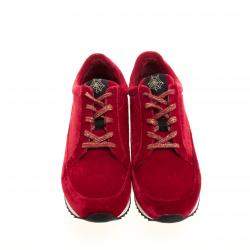 Charlotte Olympia Red Velvet Work It Web Sneakers Size 40