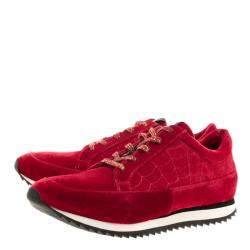 Charlotte Olympia Red Velvet Work It Web Sneakers Size 40