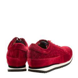 Charlotte Olympia Red Velvet Work It Web Sneakers Size 40