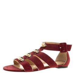 Charlotte Olympia Red Suede One More Kiss Sandals Size 36