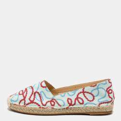  Charlotte Olympia Tricolor Printed Fabric Esme Espadrilles Size 38