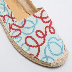  Charlotte Olympia Tricolor Printed Fabric Esme Espadrilles Size 38
