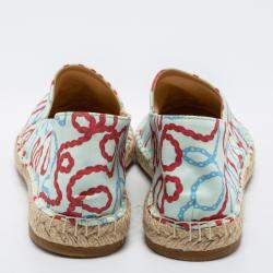  Charlotte Olympia Tricolor Printed Fabric Esme Espadrilles Size 38
