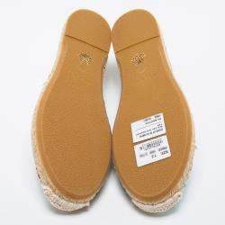  Charlotte Olympia Tricolor Printed Fabric Esme Espadrilles Size 38