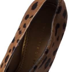 Pre Owned Charlotte Olympia Two Tone Pony Hair Wedges Platform Oxfords Size 40