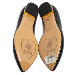 Pre Owned حذاء فلات شارلوت اوليمبيا كيتي جلد أسود مقاس 40.5