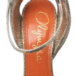 مملوكة مسبقًا صندل شارلوت أوليمبيا كعب روكي جلد ذهبي مقاس 37