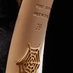 مملوكة مسبقًا Charlotte Olympia Black Velvet Vreeland Platform Sandals Size 39