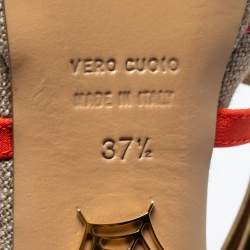 Charlotte Olympia Multicolor Satin and Canvas Strappy Platform Sandals Size 37.5