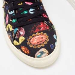 Pre Owned Charlotte Olympia Multicolor Jewel Print Canvas High Top Sneakers Size 36.5