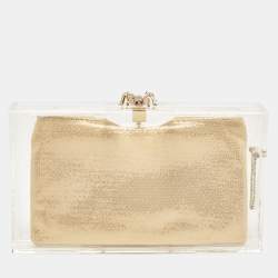 Pre Owned Charlotte Olympia Clear Perspex Pandora Spider Clutch
