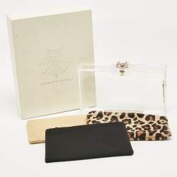 Pre Owned Charlotte Olympia Clear Perspex Pandora Spider Clutch