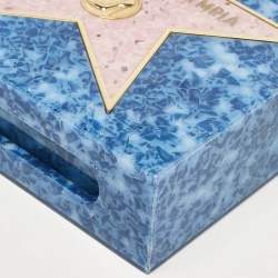 Pre Owned Charlotte Olympia Blue/Pink Acrylic Walk of Fame Matchbox Chain Clutch