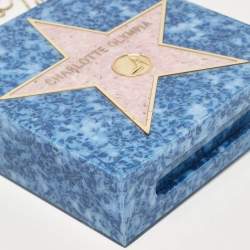 Pre Owned Charlotte Olympia Blue/Pink Acrylic Walk of Fame Matchbox Chain Clutch