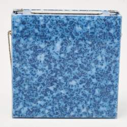 Pre Owned Charlotte Olympia Blue/Pink Acrylic Walk of Fame Matchbox Chain Clutch