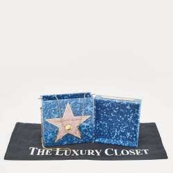 Pre Owned Charlotte Olympia Blue/Pink Acrylic Walk of Fame Matchbox Chain Clutch