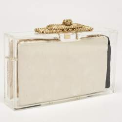 Pre Owned Charlotte Olympia Clear Perspex Pandora Clutch