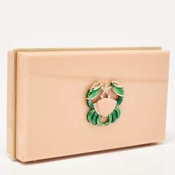 Charlotte Olympia Peach Perspex Cancer Zodiac Pandora Box Clutch 