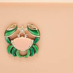 Charlotte Olympia Peach Perspex Cancer Zodiac Pandora Box Clutch 
