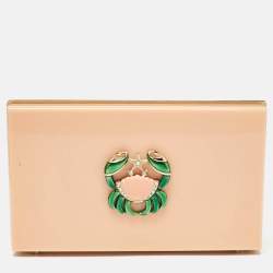 Charlotte Olympia Peach Perspex Cancer Zodiac Pandora Box Clutch 