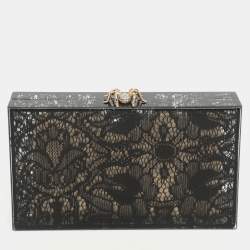 Charlotte Olympia Black Halloween Lace And Perspex Spider Box Clutch