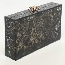 Charlotte Olympia Black Halloween Lace And Perspex Spider Box Clutch