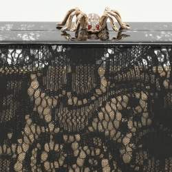 Charlotte Olympia Black Halloween Lace And Perspex Spider Box Clutch