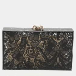 Charlotte Olympia Black Halloween Lace And Perspex Spider Box Clutch