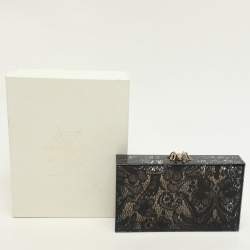 Charlotte Olympia Black Halloween Lace And Perspex Spider Box Clutch