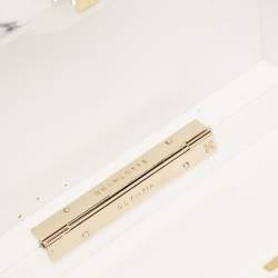 Pre Owned Charlotte Olympia White Marble Effect Perspex Spider Pandora Box Clutch