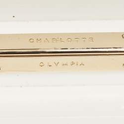 Pre Owned Charlotte Olympia White Marble Effect Perspex Spider Pandora Box Clutch