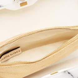 Pre Owned Charlotte Olympia White Marble Effect Perspex Spider Pandora Box Clutch