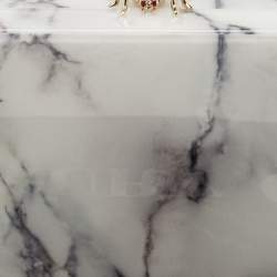 Pre Owned Charlotte Olympia White Marble Effect Perspex Spider Pandora Box Clutch