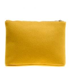 Pre Owned Charlotte Olympia Yellow Wool Sleeping Beauty Felt Pouch