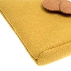 Pre Owned Charlotte Olympia Yellow Wool Sleeping Beauty Felt Pouch