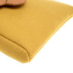Pre Owned Charlotte Olympia Yellow Wool Sleeping Beauty Felt Pouch