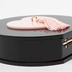 Pre Owned Charlotte Olympia Black/Pink Perspex Such a Tease Tassel Clutch