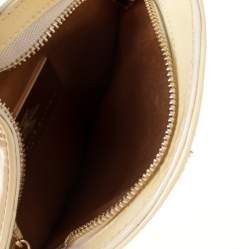 Pre Owned Charlotte Olympia Cream Patent Leather Chain Clutch