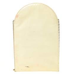 Pre Owned Charlotte Olympia Cream Patent Leather Chain Clutch