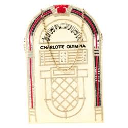 Pre Owned Charlotte Olympia Cream Patent Leather Chain Clutch