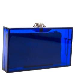 مملوكة مسبقًا Charlotte Olympia Blue Perspex Pandora Classic Box Clutch