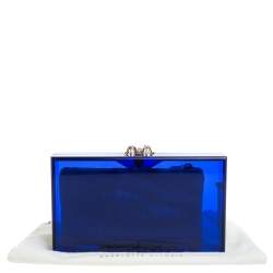 مملوكة مسبقًا Charlotte Olympia Blue Perspex Pandora Classic Box Clutch