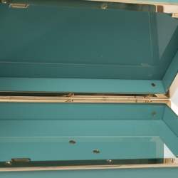 Pre Owned Charlotte Olympia Sea Green Zodiac Pandora Gemini Clutch