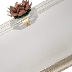 Pre Owned حقيبة كلتش شارلوت أوليمبيا كلاسيك بوكس برسبيكس شفاف بسلسلة