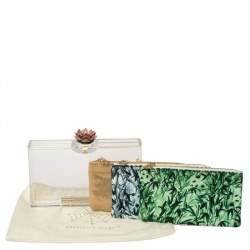 Pre Owned حقيبة كلتش شارلوت أوليمبيا كلاسيك بوكس برسبيكس شفاف بسلسلة