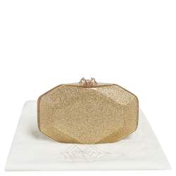 مملوكة مسبقًا حقيبة كلتش  شارلوت أوليمبيا بريسبكس ذهبي بقفل سبايدر