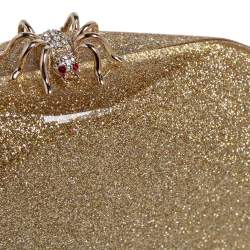 مملوكة مسبقًا حقيبة كلتش  شارلوت أوليمبيا بريسبكس ذهبي بقفل سبايدر