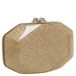 مملوكة مسبقًا حقيبة كلتش  شارلوت أوليمبيا بريسبكس ذهبي بقفل سبايدر